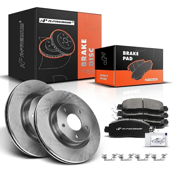 A-Premium 11.65 inch Front Vented Disc Brake Rotors + Ceramic Brake Pads Kit Compatible with Select Nissan Models - Altima 2014 2015 2016 2017 2018 2019, 6-PC Set