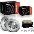 thumbnail image 1 of A-Premium 11.69 inch (296.9mm) Front Drilled and Slotted Disc Brake Rotors + Ceramic Pads Kit Compatible with Select Mazda Models - CX-5 CX5 2016-2021, 6-PC Set, 1 of 8