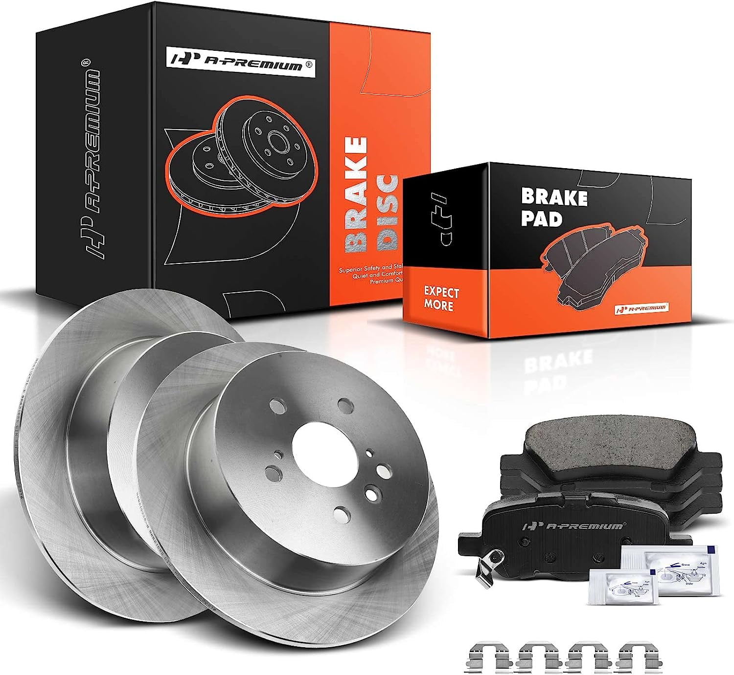 Bremsscheiben & Bremsbeläge Kit Für Toyota Venza 2009-2015 – Kreuzgebohrt & Geschlitzt, Silber Verzinkt, + Keramik-Bremsbeläge