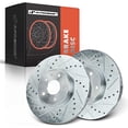 thumbnail image 1 of A-Premium 11.81 Inch (300mm) Front Drilled and Slotted Disc Brake Rotors Set Compatible with Select Ford and Lincoln Models - Fusion 2013-2020, MKZ 2013-2016 2-PC Set, 1 of 8