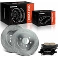thumbnail image 1 of A-Premium 11.81 inch (300mm) Rear Drilled and Slotted Disc Brake Rotors + Ceramic Pads Kit Compatible with Select Chevrolet, Buick and Pontiac Models - Terraza, Uplander, Montana, 6-PC Set, 1 of 9