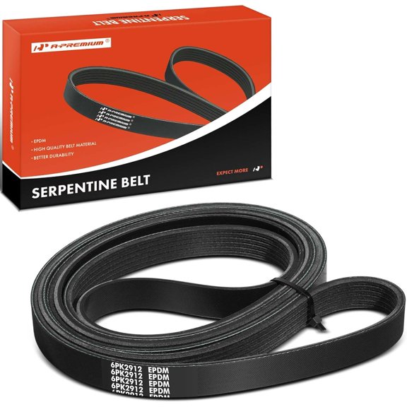 A-Premium 114.65 In Engine Serpentine Belt Fit For Ford, Chevrolet, GMC & Dodge Cars - F-250, F-350, Tahoe, Express 1500, Suburban 2500, C3500, Yukon, Savana, C3500HD, K1500 K2500 K3500, Dakota