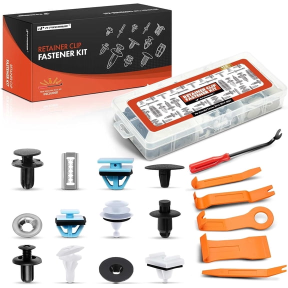 A-Premium 115 PCS (12 Sizes) Car Retainer Clips Kit Compatible with Hyundai Tucson 2016-2021 Bumper Fender Hood Grille Left Gate Auto Push Pin Plastic Rivet Fastener Replacement Set, w/Removal Tool