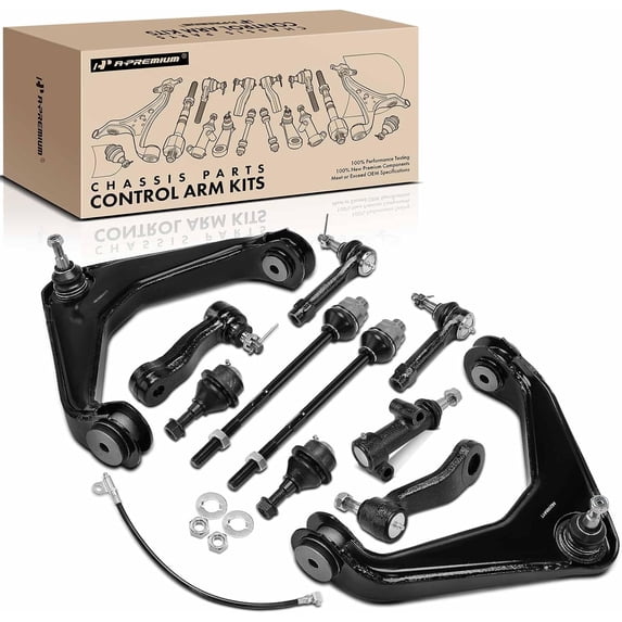 A-Premium 11Pcs Front Kit, Upper Control Arm, Tie Rod End, Ball Joint, Pitman Arm, Idler Arm, Compatible with Chevrolet Silverado 2500 1999-2000 Suburban 2500 GMC Yukon XL 2500 2000 Sierra 2500 4WD