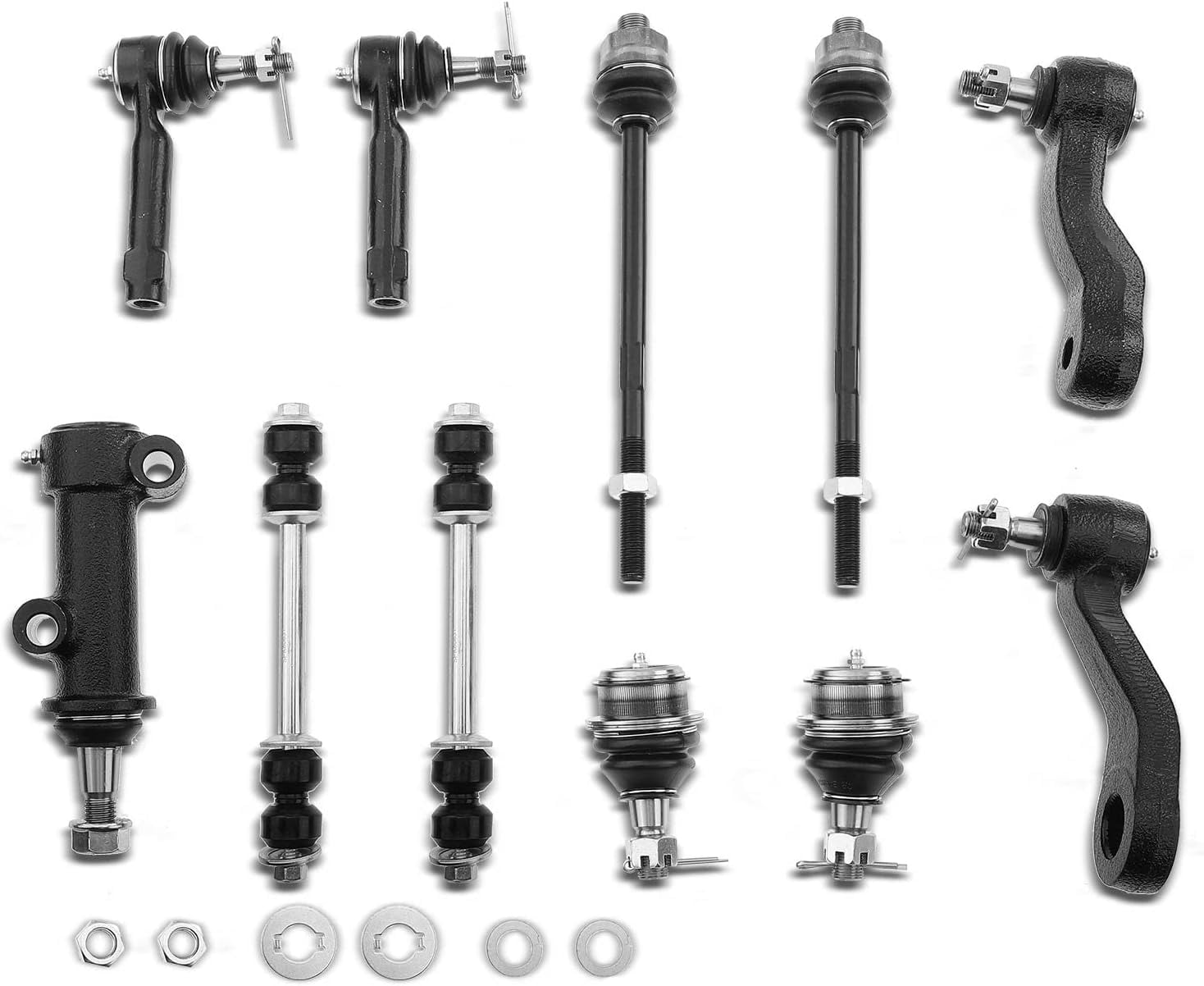 APremium 11Pcs Front Suspension Kit Inner Outer Tie Rod End Sway Bar