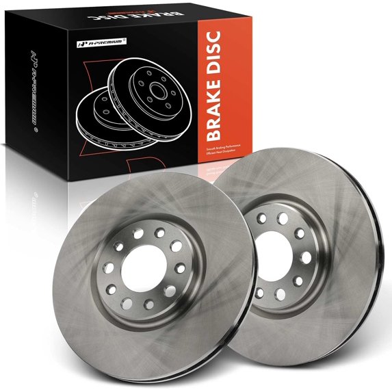 A-Premium 12.01 inch (305 mm) Front Vented Disc Brake Rotors Compatible with Select Jeep, Chrysler, Dodge and Fiat Models - Compass 2017-2022, Renegade 2015-2022, 200 2015-2017, Dart, 500X, 2-PC Set