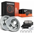 thumbnail image 1 of A-Premium 12.19 inch (309.5mm) Rear Drilled and Slotted Disc Brake Rotors + Ceramic Pads Kit Compatible with Select Acura Models - RL 2005 2006 2007 2008 2009 2010 2011 2012, 6-PC Set, 1 of 8