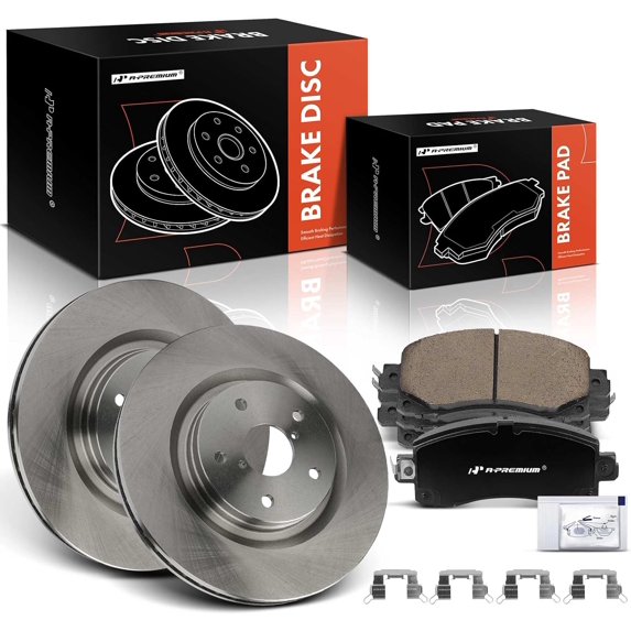 A-Premium 12.40 inch (315mm) Front Vented Disc Brake Rotors + Ceramic Pads Kit Compatible with Select Subaru Models - Forester 2019 2020 2021, 6-PC Set
