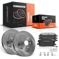 thumbnail image 1 of A-Premium 12.56 inch (318.9mm) Front Vented Disc Brake Rotors + Ceramic Pads Kit Compatible with Select Toyota and Lexus Models - Highlander 06-07, RX330 04-06, RX350 07-09, RX400h 06-08, 6-PC Set, 1 of 8