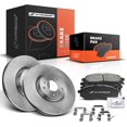 thumbnail image 1 of A-Premium 12.58 inch (319.6mm) Front Vented Disc Brake Rotors + Ceramic Pads Kit Compatible with Select Infiniti and Nissan Models - EX35, EX37, G25, G35, G37, M35, Q40, QX50, Q70, 350Z, 370Z, Murano, 1 of 8