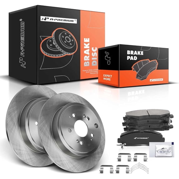 A-Premium 12.59 inch (319.7mm) Front Vented Disc Brake Rotors + Ceramic Pads Kit Compatible with Select Honda Model - Ridgeline 2012-2014 V6 3.5L, 6-PC Set