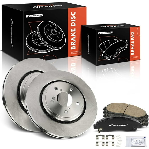 A-Premium 12.59 inch (320mm) Front Vented Disc Brake Rotors + Ceramic Pads Kit Compatible with Select Honda and Acura Models - Pilot 2016-2022, MDX 2017-2020, Ridgeline 2017-2023, 6-PC Set