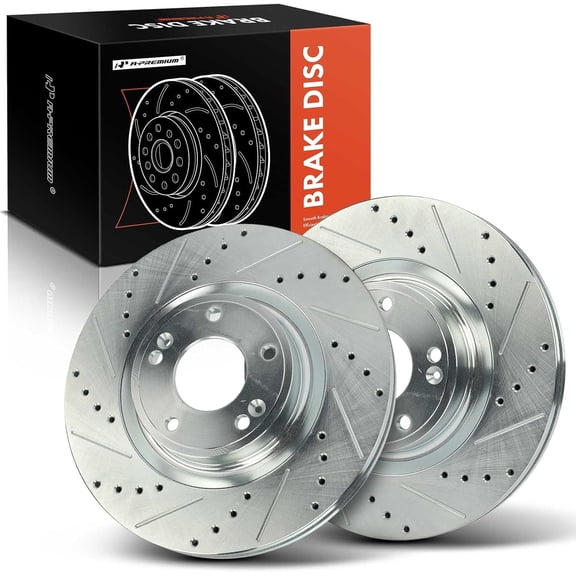 A-Premium 12.60 inch (320mm) Front Vented Disc Brake Rotors Compatible with Select Hyundai Models - Genesis Coupe 2010-2016, 2-PC Set