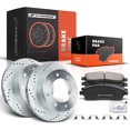 thumbnail image 1 of A-Premium 12.83 inch(326 mm) Rear Drilled and Slotted Disc Brake Rotors + Ceramic Pads Kit Compatible with Select Ford Models - Excursion 00-05, For F-250 Super Duty 99-04, For F-350 Super Duty 99-04, 1 of 8