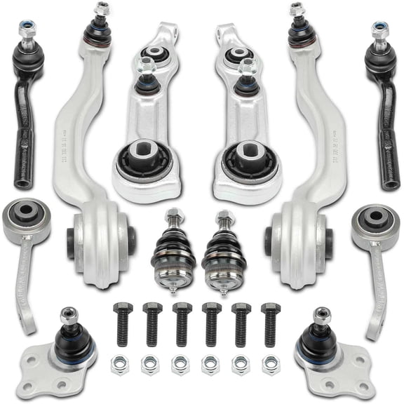 A-Premium 12 x Front Suspension Kit, Lower Control Arm Ball Joint Tie Rod End Sway Bar Link Compatible with Mercedes-Benz E320, E350, E500, E550, E55 AMG, E63 AMG, CLS500, CLS55 AMG, CLS550