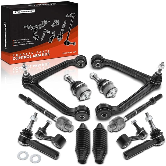 A-Premium 12Pcs Front Rear Suspension Kit Upper Control Arm and Ball Joint Assembly Sway Bar Link Tie Rod End Compatible with Dodge Durango 2004-2009 Chrysler Aspen 2007-2009