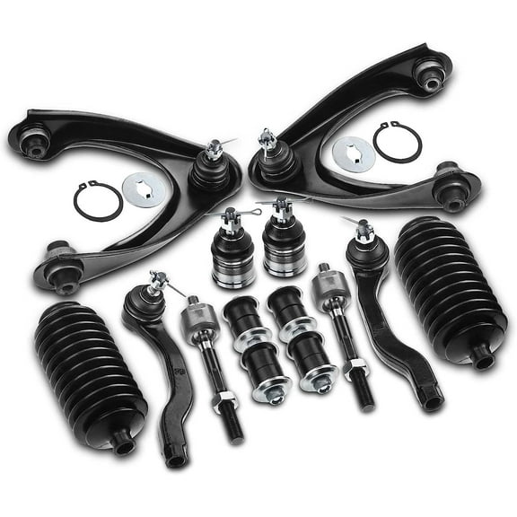 A-Premium 12Pcs Front Suspension Kit Upper Control Arm Ball Joint Tie Rod End Sway Bar Link Rack and Pinion Bellows Compatible with Honda Civic 1996-2000 L4 1.6L