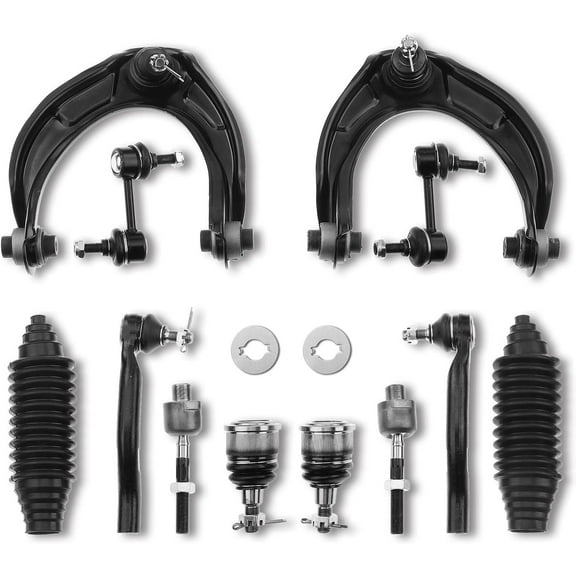 A-Premium 12Pcs Front Suspension Kit, Upper Control Arm Lower Ball Joint Inner Outer Tie Rod End Sway Bar Links, Compatible with Honda Accord 2008 2009 2010 2011 2012