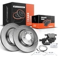 thumbnail image 1 of A-Premium 13.23 inch(336 mm) Rear Vented Disc Brake Rotors + Ceramic Pads Kit Compatible with Select BMW Models - E90 330i/330xi/335d/335i/335xi, E90/ F30 335i xDrive/335is, E84 X1, 6-PC Set, 1 of 8