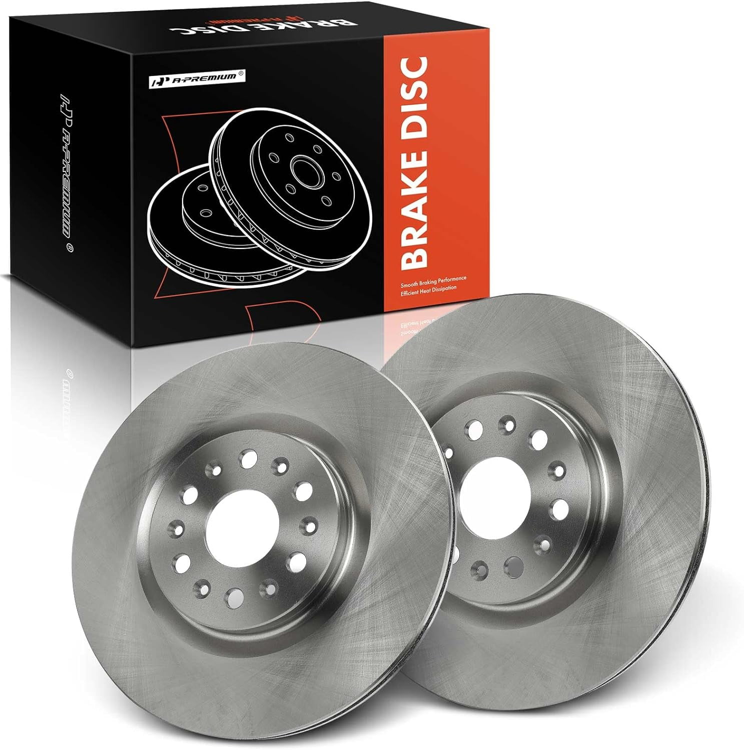 APremium 13.58 inch (345 mm) Front Vented Disc Brake Rotors Compatible