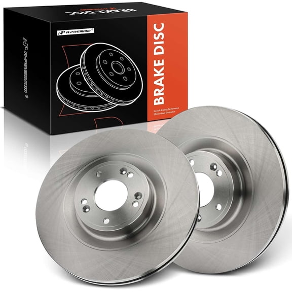A-Premium 13.58 Inch (345mm) Front Vented Disc Brake Rotors, 2-Pack | Compatible with Hyundai & Kia Models - Genesis 2012-2016, Equus 2011, K900 2017