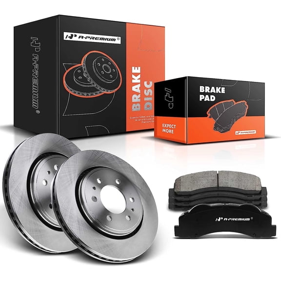 A-Premium 13.78 in (350mm) Front Vented Disc Brake Rotors + Ceramic Pads Kit Compatible with Ford and Lincoln Models - For F-150 10-20, Expedition 10-21, Navigator 10-20, 6-PC Set