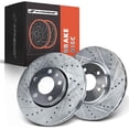 thumbnail image 1 of A-Premium 13 inch (330mm) Front Drilled and Slotted Disc Brake Rotors Compatible with Select Mercedes-Benz, Chrysler Models - C240/C280/C320/C350/E300/E320/SLK280/CLK350/Crossfire, 1 of 8