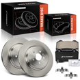 thumbnail image 1 of A-Premium 14.37 in (365 mm) Rear Vented Disc Brake Rotors + Ceramic Pads Kit Compatible with Select Tesla Models - Model S 2012 2013 2014 2015 2016, 6-PC Set, 1 of 9
