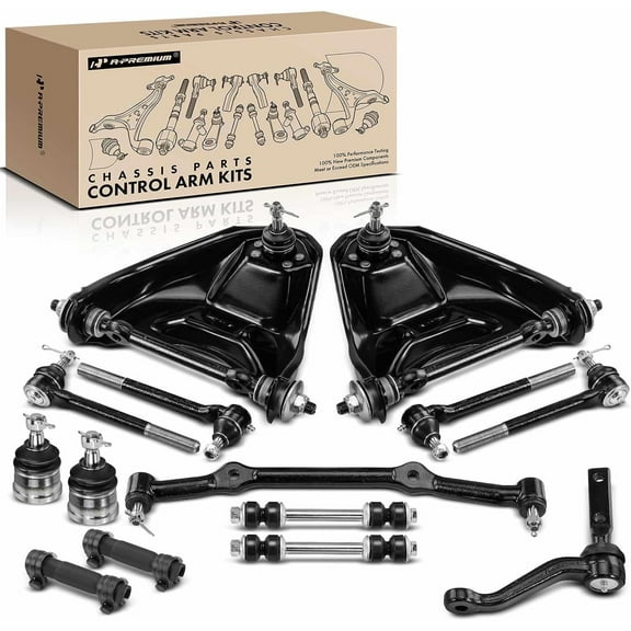 A-Premium 14Pcs Front Kit, Upper Control Arm Ball Joint Sway Bar Link Tie Rod End Idler Arm Center Link, Compatible with Chevrolet Blazer 96-05, S10 96-03, GMC Jimmy 96-01, Sonoma 96-03, RWD