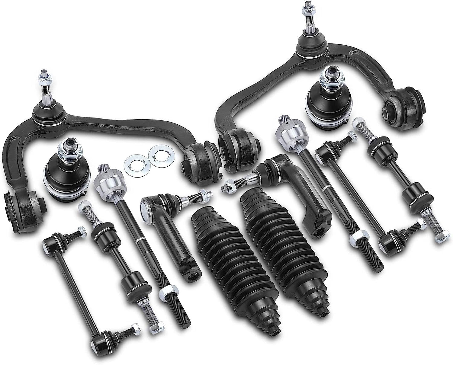 A-Premium 14Pcs Front Suspension Kit Lower Control Arm and Ball Joint 並行輸入品 A-Premium 14Pcs Front Suspension Kit Upper Lower Control Arm, Ball Joint,  Sway Bar Link, Tie Rod End, Rack and Pinion Bellow Kit, Compatible with
