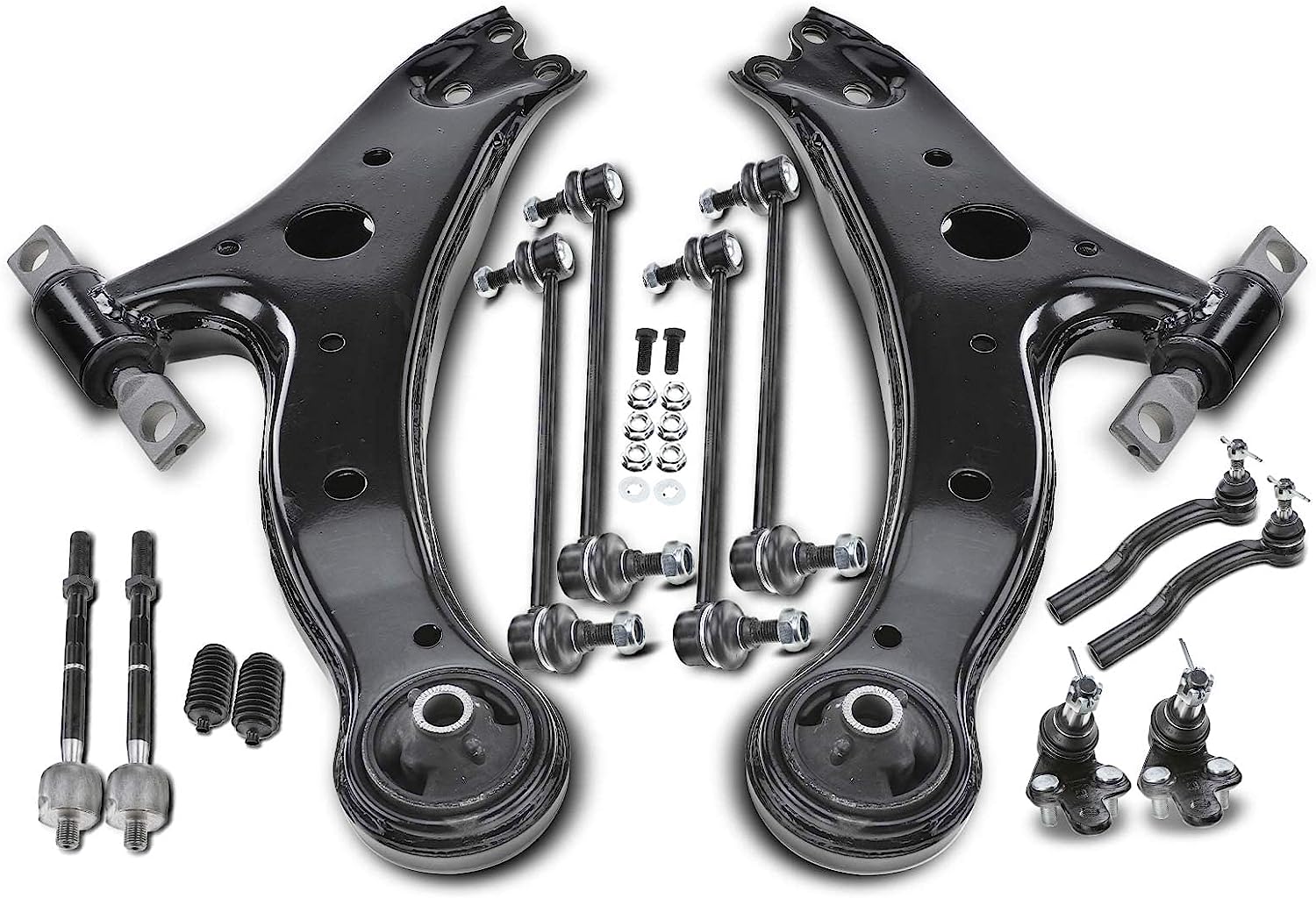 A-Premium 14Pcs Front Suspension Kit Lower Control Arm and Ball Joint 並行輸入品 A-Premium 14Pcs Front Suspension Kit Upper Lower Control Arm, Ball Joint,  Sway Bar Link, Tie Rod End, Rack and Pinion Bellow Kit, Compatible with
