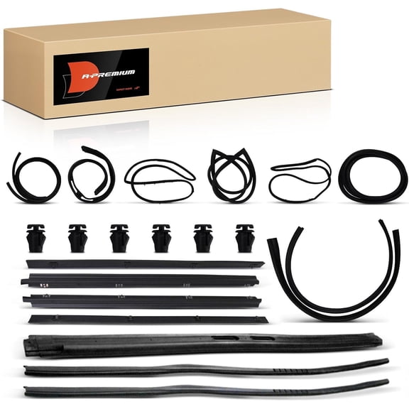 A-Premium 15PCS Door Seal Strip & Window Molding Trim Weather Stripping Kit Compatible with Jeep CJ Series CJ5 1976-1983, CJ7 1976-1986, Scrambler 1981-1985