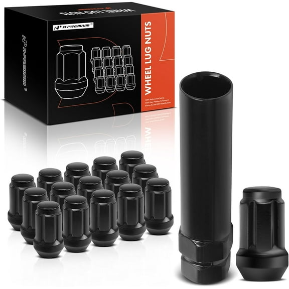 A-Premium 16-PC 3/8"-24 Wheel Lug Nuts w/Socket Key Compatible with Polaris ATV Models 1985-2023 - RZR 4 XP 900, Ranger Crew 570, Sportsman 450, Trail Boss 330, Magnum, Scrambler & More, Front & Rear