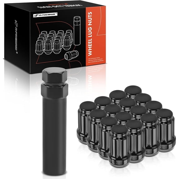 A-Premium 16-PC M12 x 1.25 Wheel Lug Nut w/Socket Key fits Arctic Cat Vehicles Compatible with Kawasaki Mule 2510/Mule 3000/Mule 3010/Mule 4000, Yamaha Viking 700/Viking Vi/Wolverine, Front & Rear