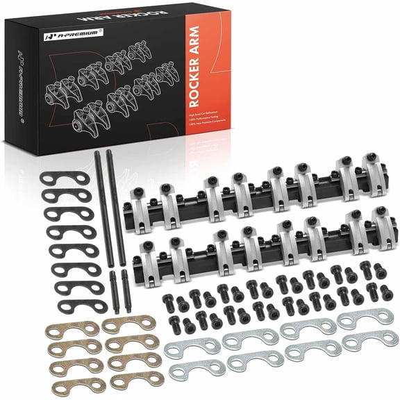 A-Premium 16Pcs Aluminum Shaft Mount Rocker Arms Kit with Needle Bearings Compatible with Chevy SBC(Small Block) 262-400 AFR 190-195-210, 1.5 Ratio