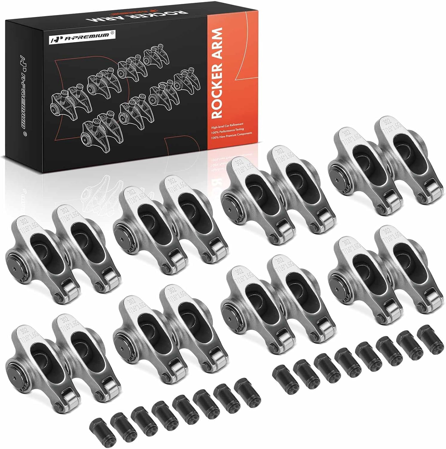 A-Premium 16Pcs Stainless Steel Engine Roller Rocker Arms with Needle ...