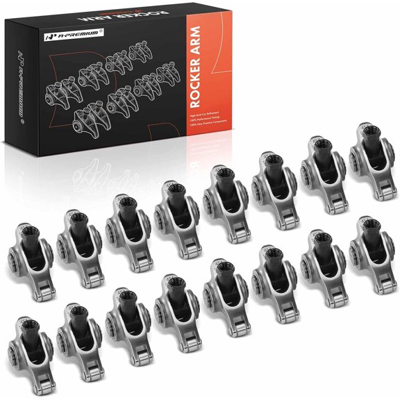A-Premium 16Pcs Stainless Steel Engine Roller Rocker Arms with Needle Bearings Compatible with Chevy BBC 454, 1.8 Ratio, 7/16" Studs