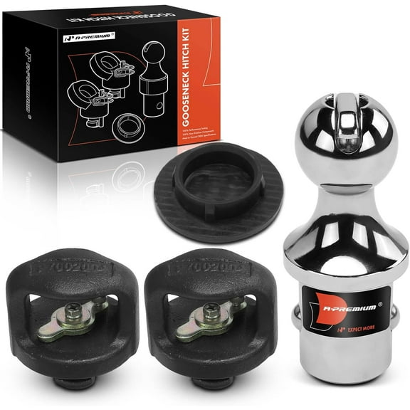 A-Premium 2-5/16 Inch Gooseneck Trailer Hitch Ball Kit 30,000 lbs GTW Compatible with F-250/F-350/F-450 Super Duty & Chevrolet Silverado 2500/3500 HD & GMC Sierra 2500/3500 HD & Nissan Titan XD