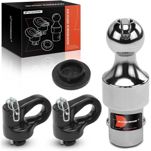 A-Premium 2-5/16 Inch Gooseneck Trailer Hitch Ball Kit 38,000 lbs GTW/9,500 lbs VTW Compatible with Ford F-250/F-350/F-450 Super Duty & Chevrolet Silverado 2500/3500 HD & GMC Sierra 2500/3500 HD