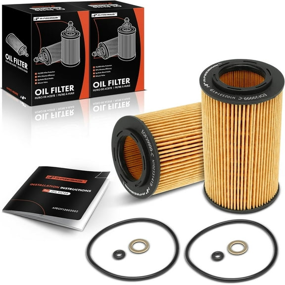 A-Premium 2-PC 10K Miles Protection Oil Filter Compatible with Hyundai Sonata 2006-2010, Santa Fe/Azera 2007-2009, Veracruz 2007-2012, Entourage 2007-2010 & Kia Sorento 2007-2009, Sedona, Amanti