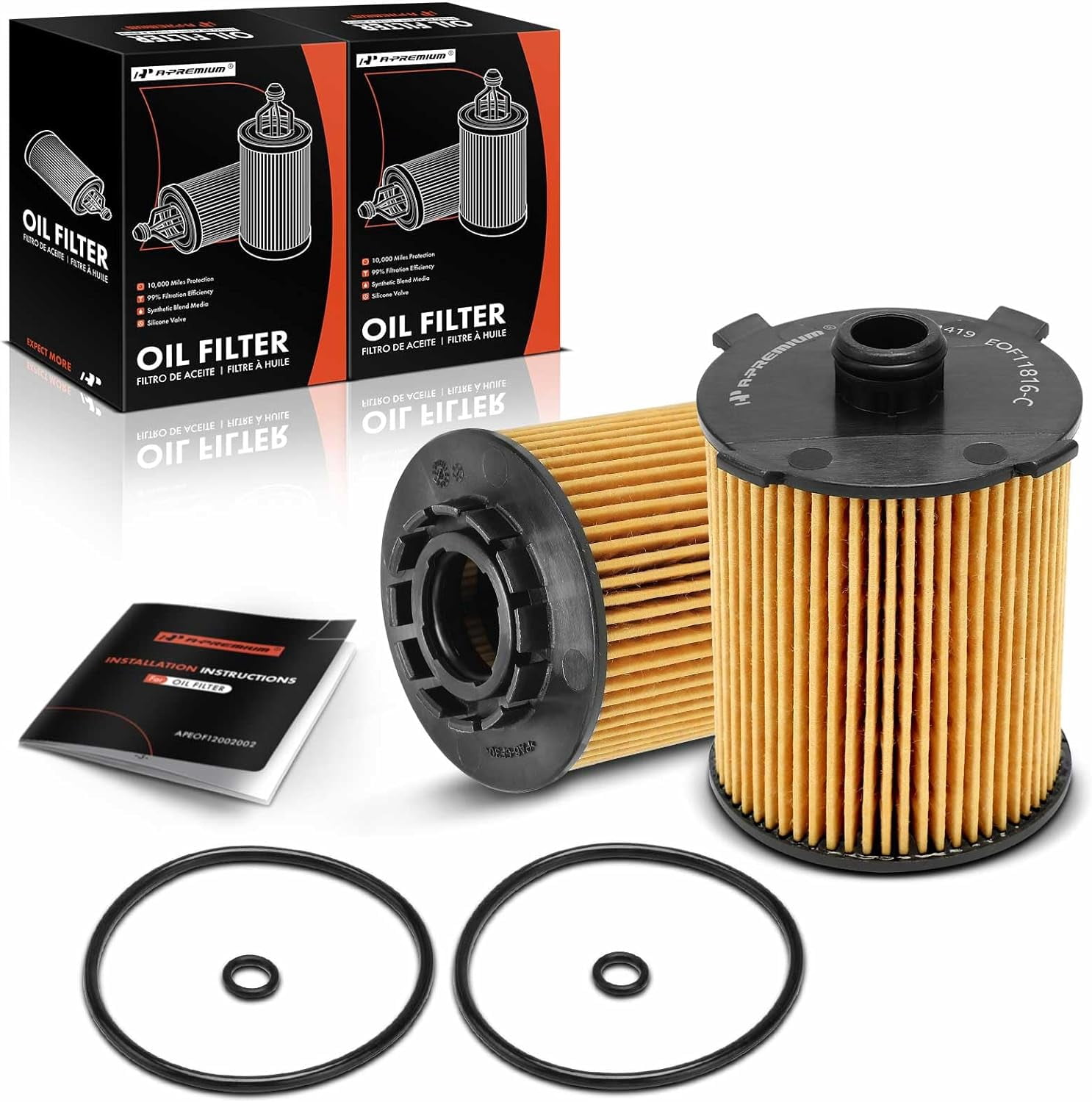 A-Premium 4-Pack Oil Filter – 10K Mile Protection For 2007-2015 Mini Cooper, Countryman, Paceman 3 thumbnail image