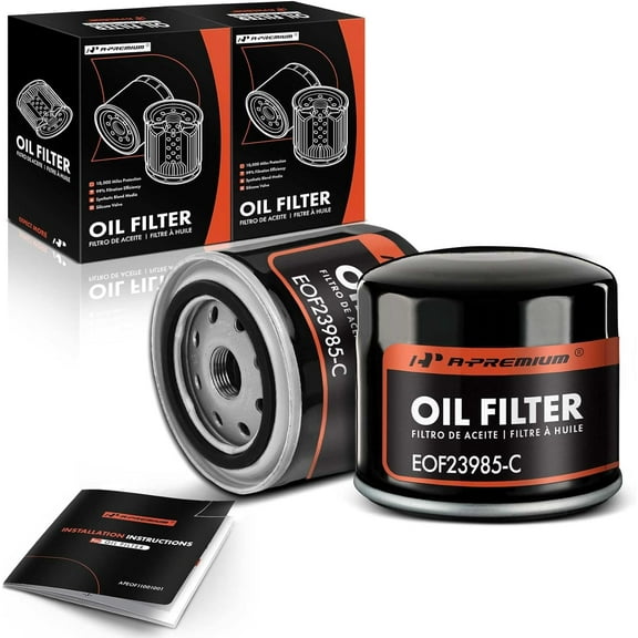 A-Premium 2-PC 10K Miles Protection Spin On Oil Filter Compatible with Jeep Cherokee, Wrangler & Chevy Corvette & Dodge Ram 50 & Mitsubishi Mighty Max & Peugeot & Renault & American Motors & Eagle