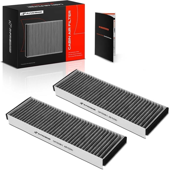 A-Premium 2-PC Cabin Air Filter with Activated Carbon Compatible with Audi A6 2006-2011, A6 Quattro 2006-2011, R8 2009-2015, S6 2007-2011, Replace# 4F0819439A
