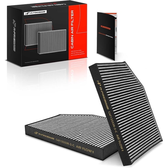 A-Premium 2-PC Cabin Air Filter with Activated Carbon Compatible with BMW 330i, 330i xDrive, X3, 430i, 430i Gran Coupe, 430i xDrive, 230i, X4, Z4, i4, M240i, M3 & Toyota GR Supra
