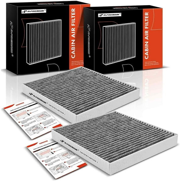 A-Premium 2-PC Cabin Air Filter with Activated Carbon Compatible with Chrysler 200, Sebring & Dodge Avenger, Caliber, Journey & Jeep Compass, Patriot & Ram, 2007-2017, Replace# 5058693AA
