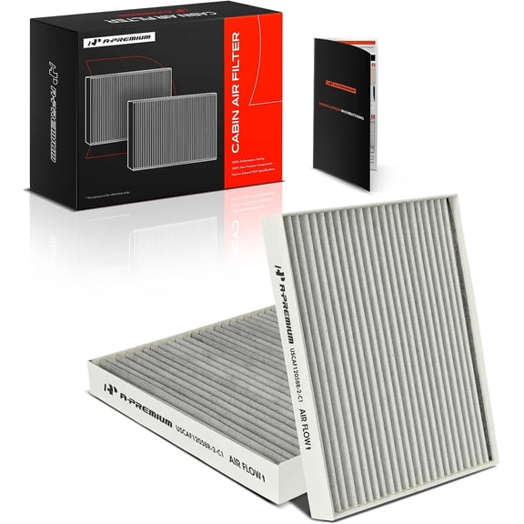 A-Premium 2-PC Cabin Air Filter with Activated Carbon Compatible with Hyundai Accent 2018-2022, Elantra 2017-2020, Elantra GT & Kia Forte 2019-2023, Forte5, Rio 2018-2023 - Replace# 97133-F2000