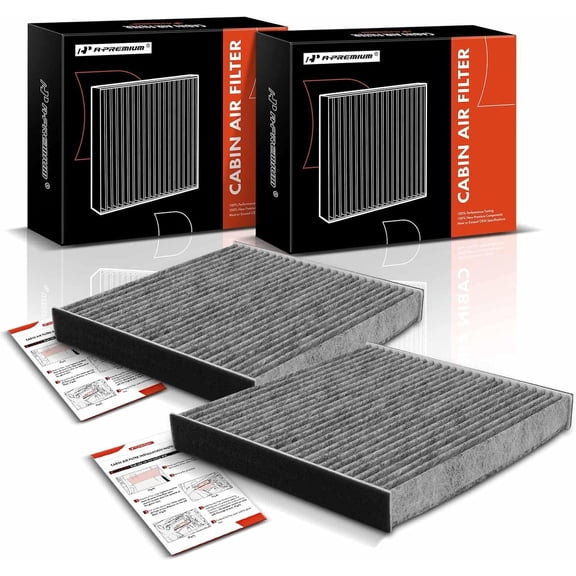 A-Premium 2-PC Cabin Air Filter with Activated Carbon Compatible with Lexus GS300 2001-2005, GS430 2001-2005, LS430 2001-2006, SC430 2002-2010, Replace# 8713950030