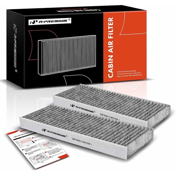 A-Premium 2-PC Cabin Air Filter with Activated Carbon Compatible with Nissan Frontier 2005-2021, Pathfinder 2005-2012, Xterra 2005-2015, NV1500/NV2500/NV3500 2012-2015 & Suzuki Equator 2009-2012