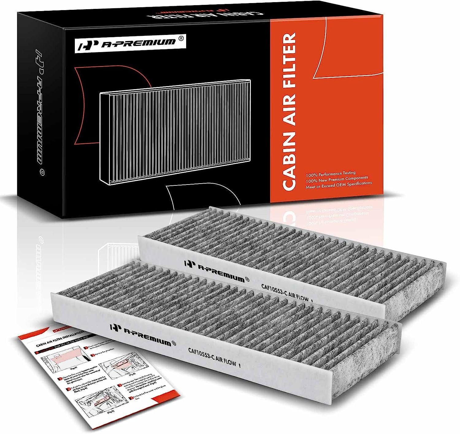 APremium 2PC Cabin Air Filter with Activated Carbon Compatible with