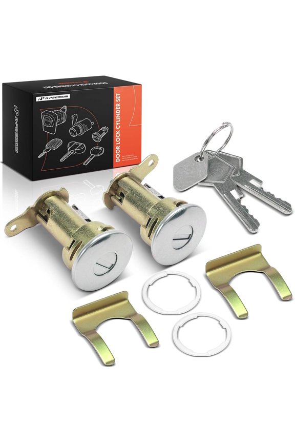 2-PC Door Lock Cylinder with Keys Compatible with Dodge Charger, Challenger, Dart, Dakota, 400, 600, Aries, Aspen, B100, B200 & Chrysler Town & Country, Laser & Plymouth Turismo 2.2, GTX